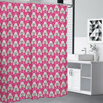 Cute Poodle Pattern Print Shower Curtain