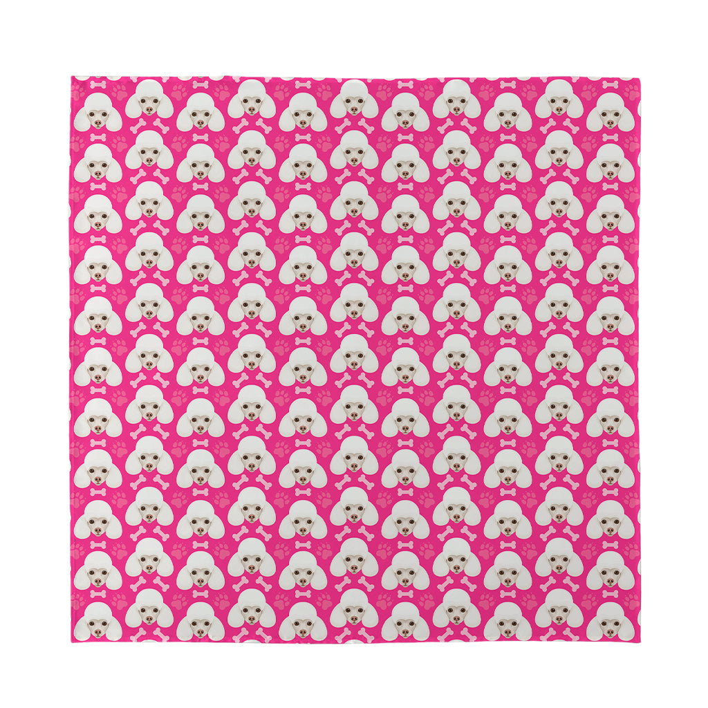 Cute Poodle Pattern Print Silk Bandana