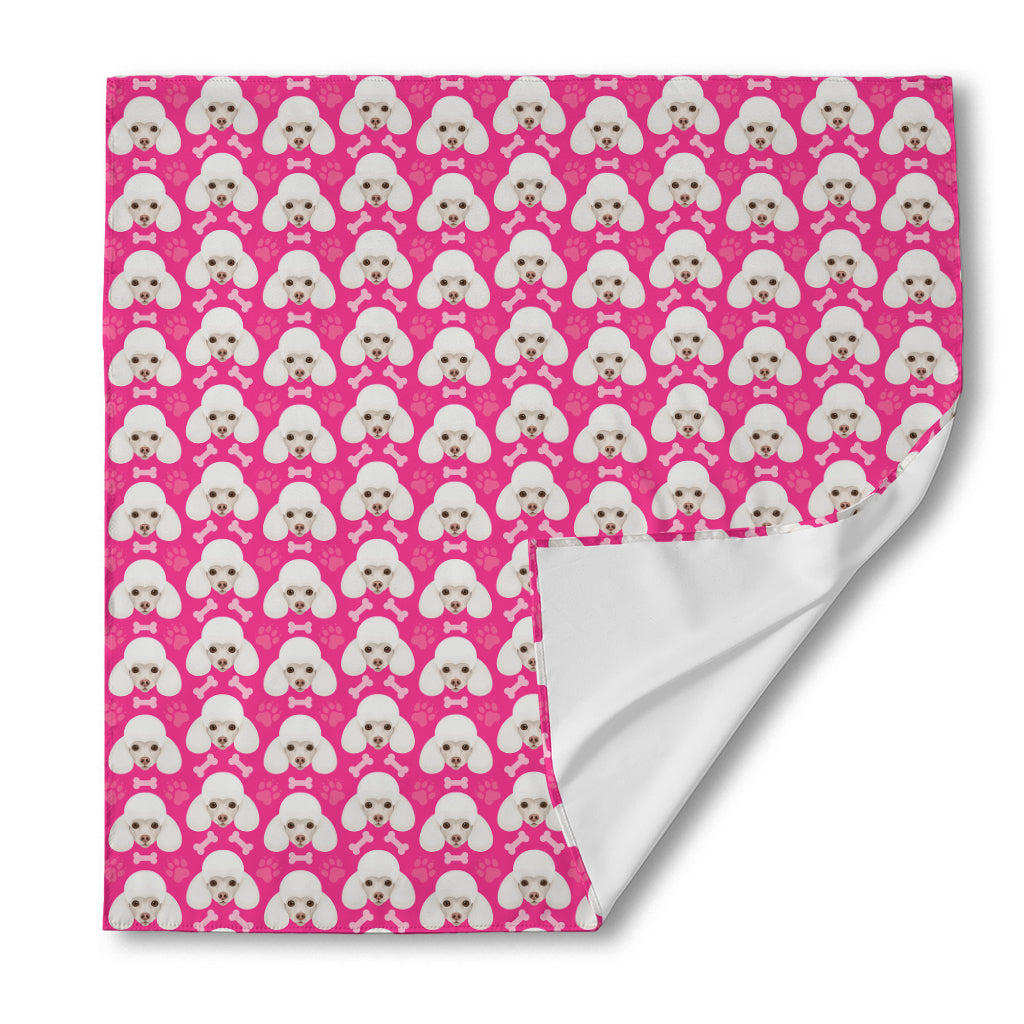 Cute Poodle Pattern Print Silk Bandana