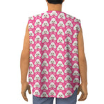 Cute Poodle Pattern Print Sleeveless Baseball Jersey