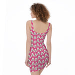 Cute Poodle Pattern Print Sleeveless Bodycon Dress