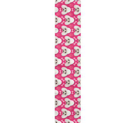 Cute Poodle Pattern Print Table Runner