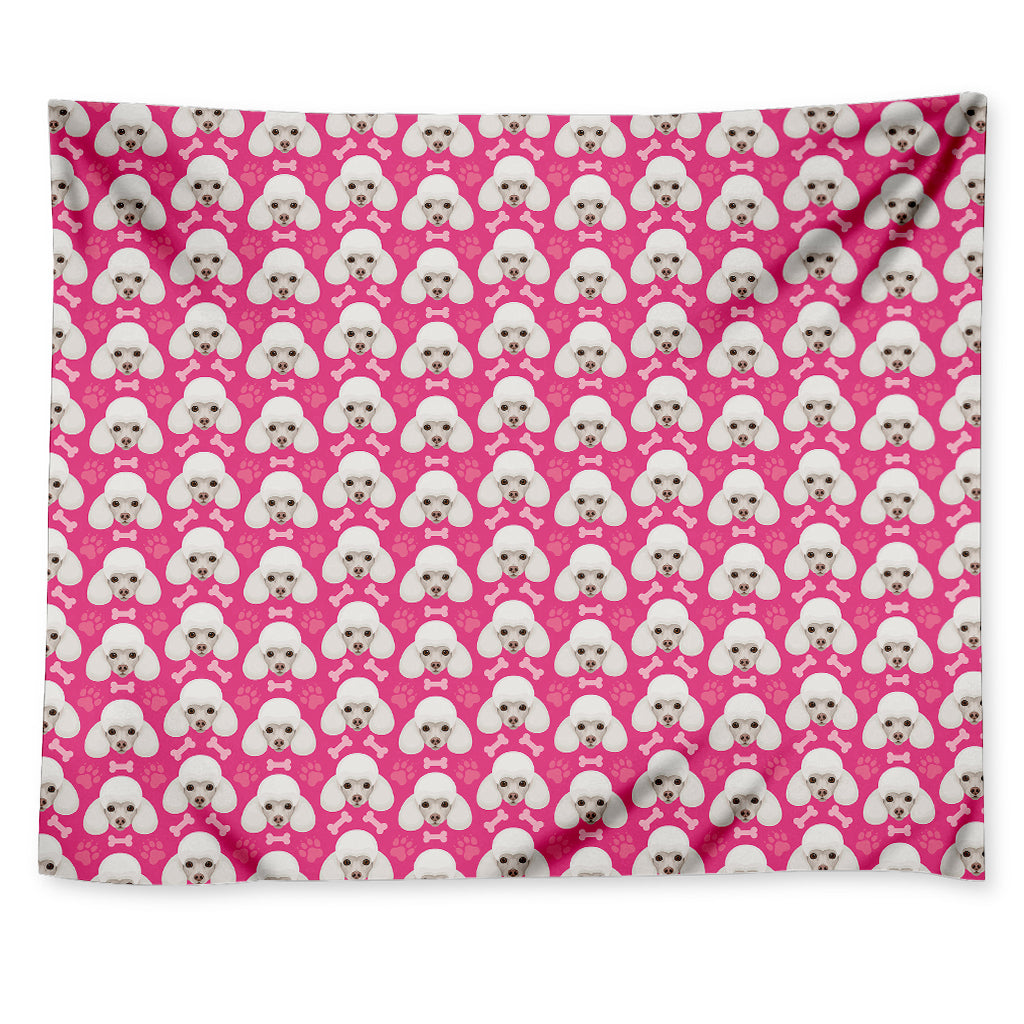 Cute Poodle Pattern Print Tapestry
