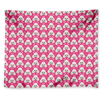 Cute Poodle Pattern Print Tapestry