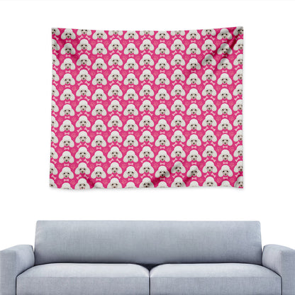 Cute Poodle Pattern Print Tapestry