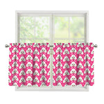 Cute Poodle Pattern Print Tier Curtains