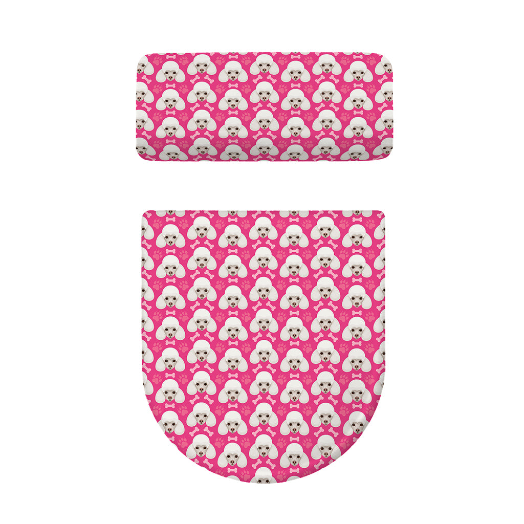 Cute Poodle Pattern Print Toilet Lid And Tank Cover Set