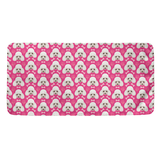 Cute Poodle Pattern Print Towel