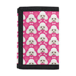 Cute Poodle Pattern Print Trifold Wallet