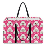 Cute Poodle Pattern Print Utility Tote Bag