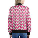Cute Poodle Pattern Print Women's Bomber Jacket