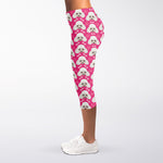 Cute Poodle Pattern Print Women's Capri Leggings