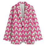 Cute Poodle Pattern Print Women's Cotton Blazer