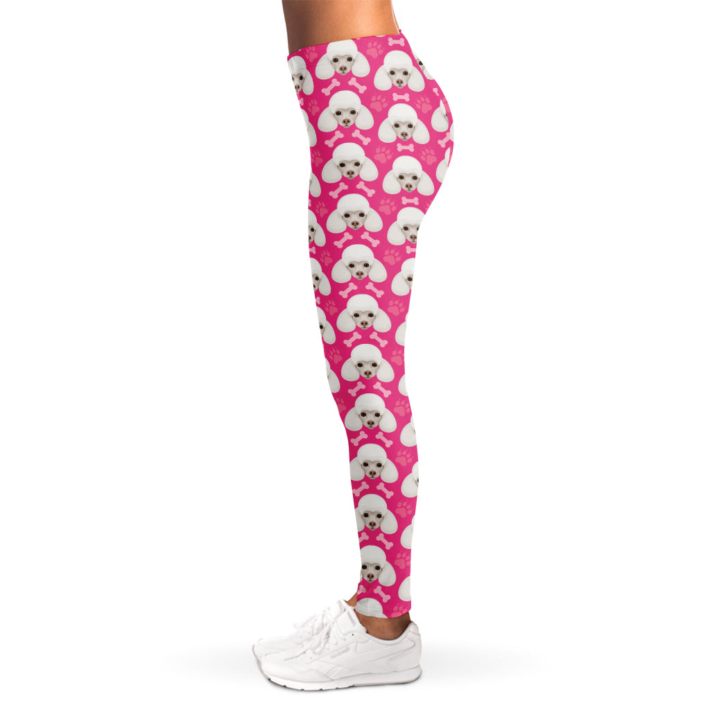 Cute Poodle Pattern Print Women's Leggings