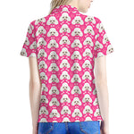 Cute Poodle Pattern Print Women's Polo Shirt