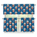 Cute Popcorn Box Pattern Print 3 Piece Kitchen Curtains