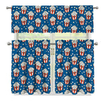 Cute Popcorn Box Pattern Print 3 Piece Kitchen Curtains