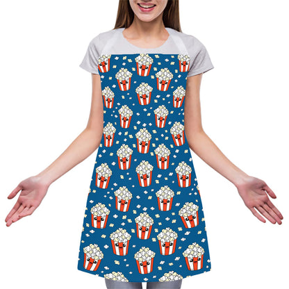 Cute Popcorn Box Pattern Print Adjustable Apron