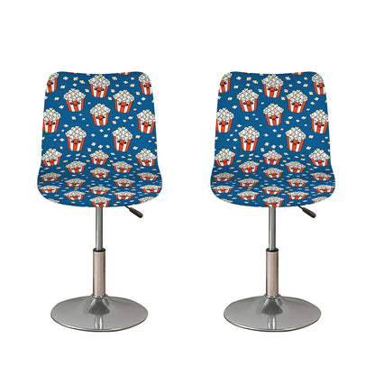 Cute Popcorn Box Pattern Print Bar Stool Covers