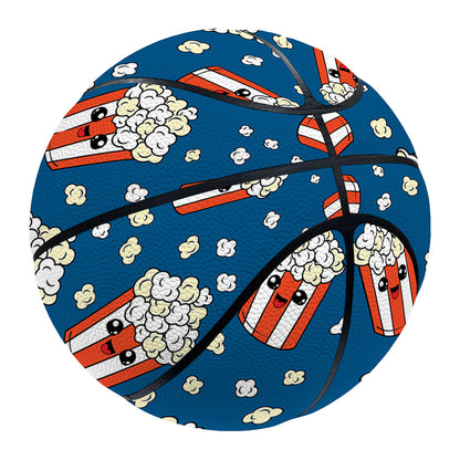 Cute Popcorn Box Pattern Print Basketball