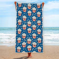 Cute Popcorn Box Pattern Print Beach Towel