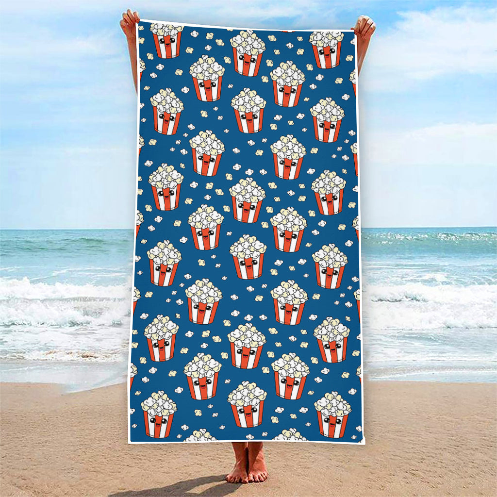 Cute Popcorn Box Pattern Print Beach Towel