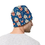 Cute Popcorn Box Pattern Print Beanie