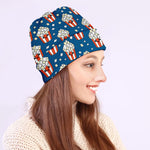 Cute Popcorn Box Pattern Print Beanie