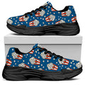 Cute Popcorn Box Pattern Print Black Chunky Shoes
