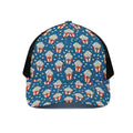 Cute Popcorn Box Pattern Print Black Mesh Trucker Hat