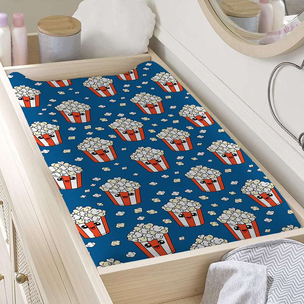 Cute Popcorn Box Pattern Print Changing Pad Cover
