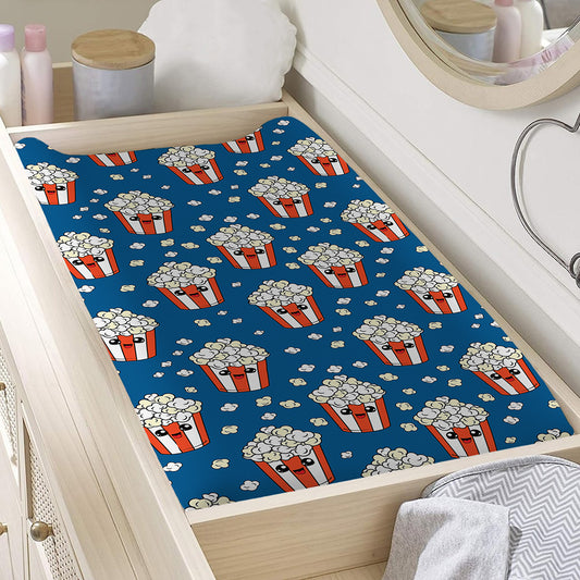 Cute Popcorn Box Pattern Print Changing Pad Cover