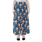 Cute Popcorn Box Pattern Print Chiffon Maxi Skirt