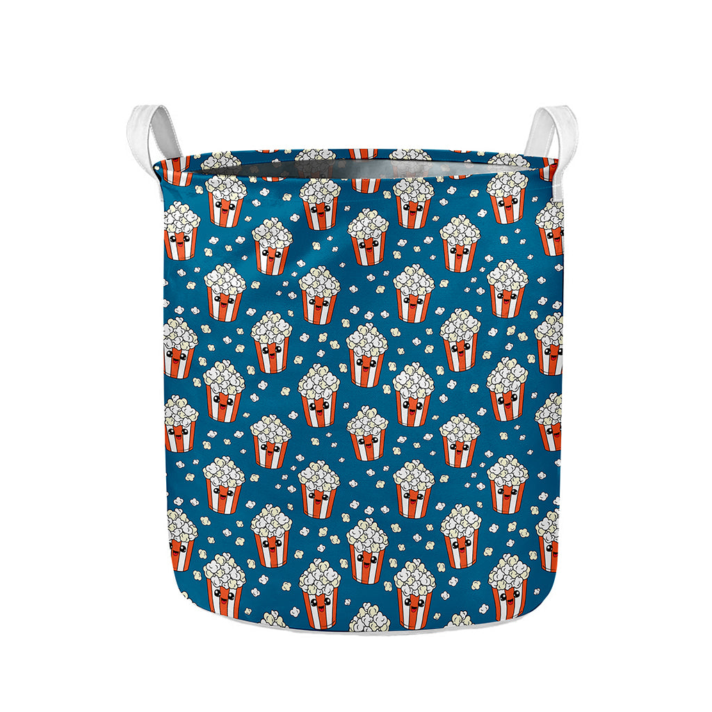 Cute Popcorn Box Pattern Print Collapsible Laundry Basket