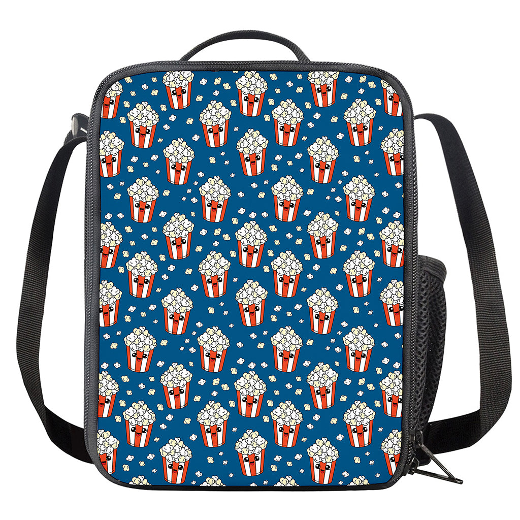 Cute Popcorn Box Pattern Print Crossbody Lunch Bag