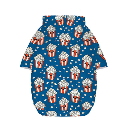 Cute Popcorn Box Pattern Print Dog Zip Up Hoodie