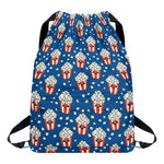 Cute Popcorn Box Pattern Print Drawstring Backpack