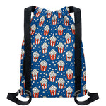 Cute Popcorn Box Pattern Print Drawstring Backpack