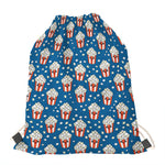 Cute Popcorn Box Pattern Print Drawstring Bag