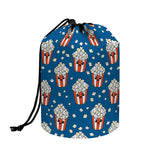 Cute Popcorn Box Pattern Print Drawstring Makeup Bag