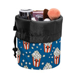 Cute Popcorn Box Pattern Print Drawstring Makeup Bag