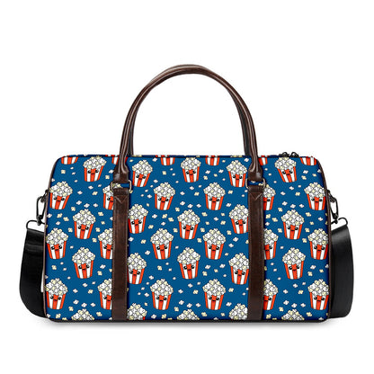 Cute Popcorn Box Pattern Print Duffle Bag