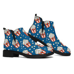 Cute Popcorn Box Pattern Print Flat Ankle Boots
