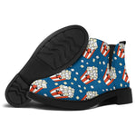 Cute Popcorn Box Pattern Print Flat Ankle Boots