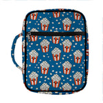Cute Popcorn Box Pattern Print Front Pocket Bible Bag