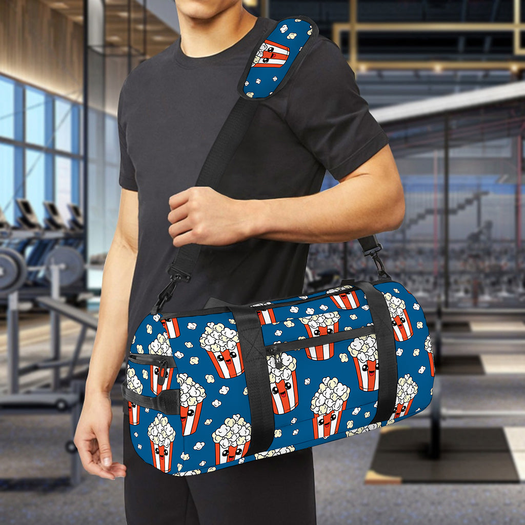 Cute Popcorn Box Pattern Print Gym Bag