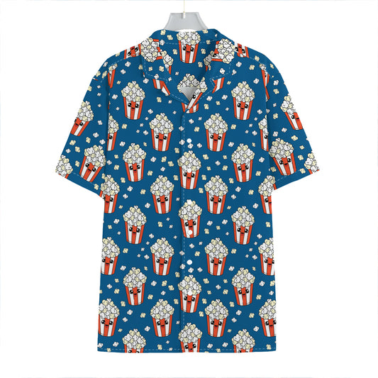 Cute Popcorn Box Pattern Print Hawaiian Shirt
