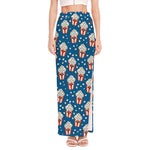 Cute Popcorn Box Pattern Print High Slit Maxi Skirt