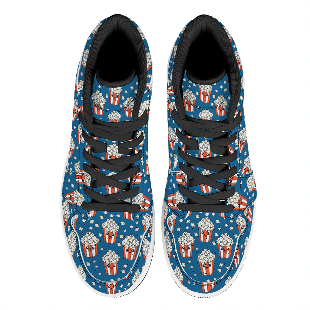 Cute Popcorn Box Pattern Print High Top Leather Sneakers