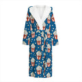 Cute Popcorn Box Pattern Print Hooded Bathrobe
